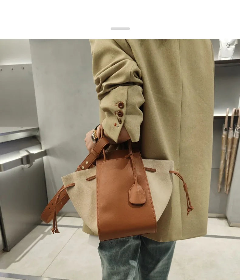 Black Leather Wings Trapeze Tote