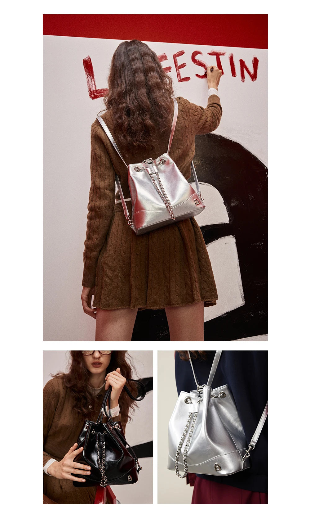 Chain Accent Backpack