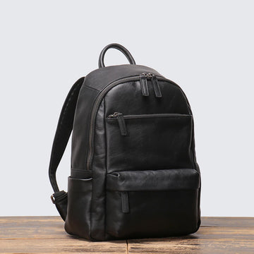 Leather Backpack with Laptop Compartment