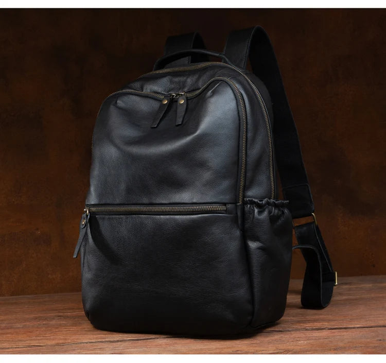 Leather Backpack – Large Capacity Travel & Laptop Bag 15.6 Inch