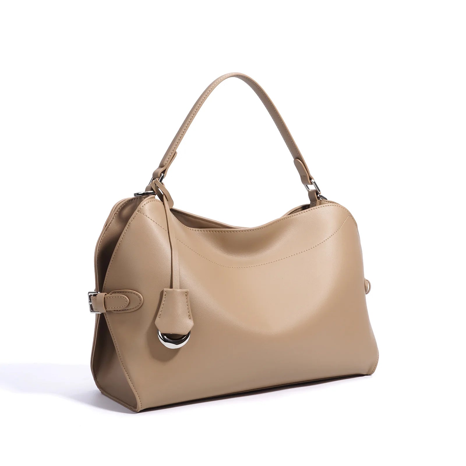 Beige Split Leather Business Tote | KQ Premium