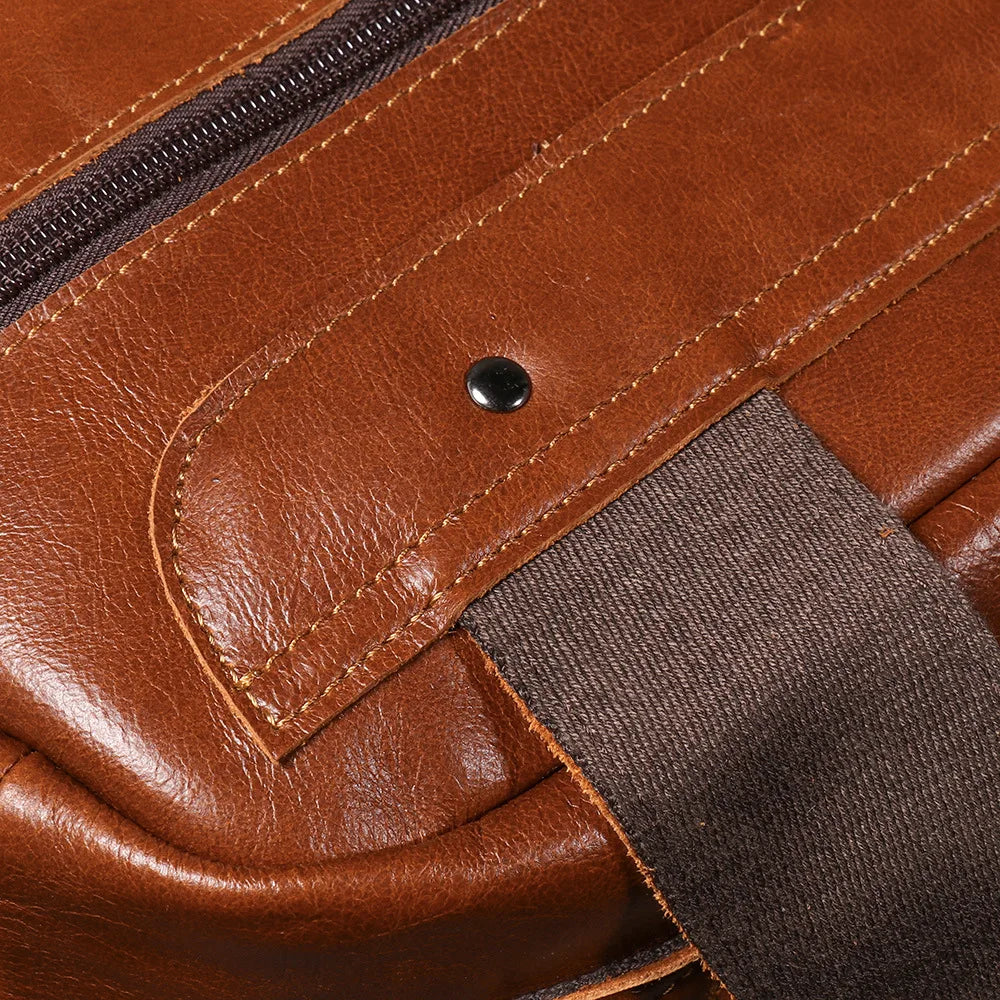 Leather Backpack 15 Inch Laptop - Full Grain Cowhide Travel Bag