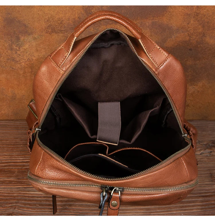 Leather Backpack – Large Capacity Travel & Laptop Bag 15.6 Inch