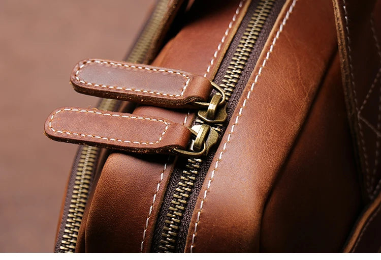 Leather Briefcase 15.6" Laptop Bag – Vintage Business Messenger