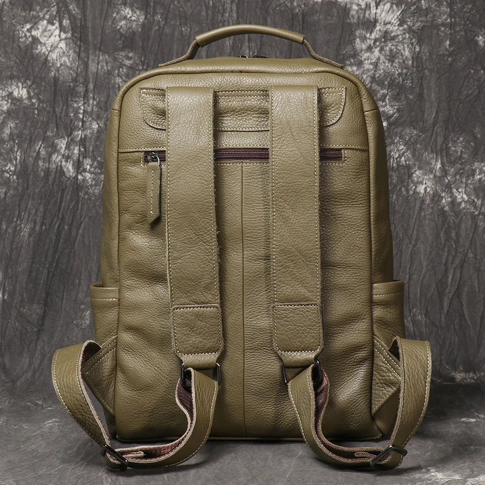 Leather Backpack 15 Inch Laptop - Full Grain Cowhide Travel Bag