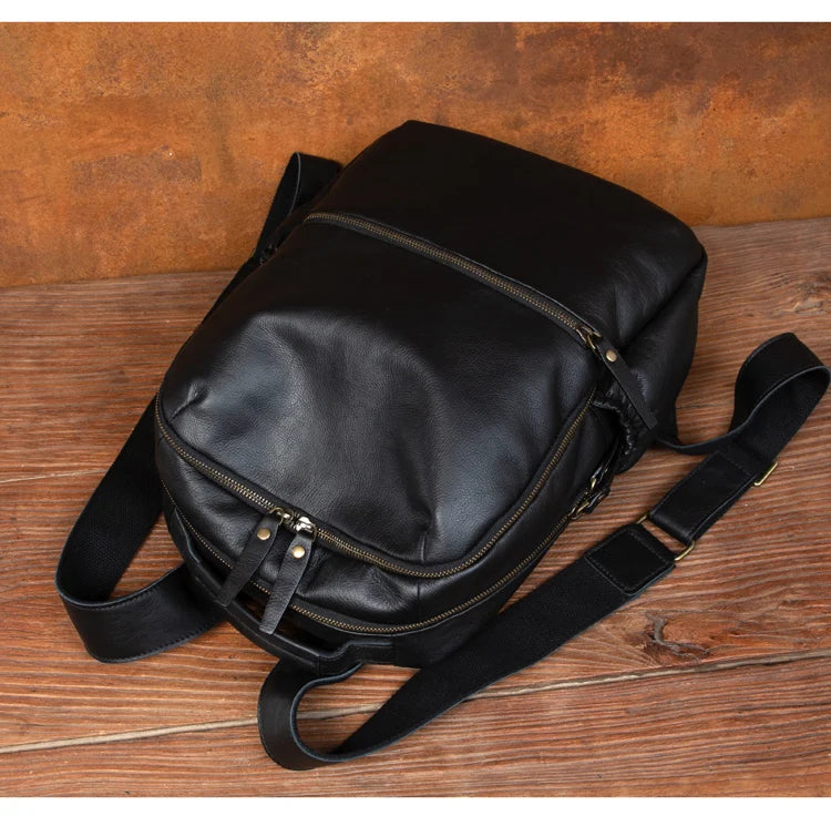 Leather Backpack – Large Capacity Travel & Laptop Bag 15.6 Inch