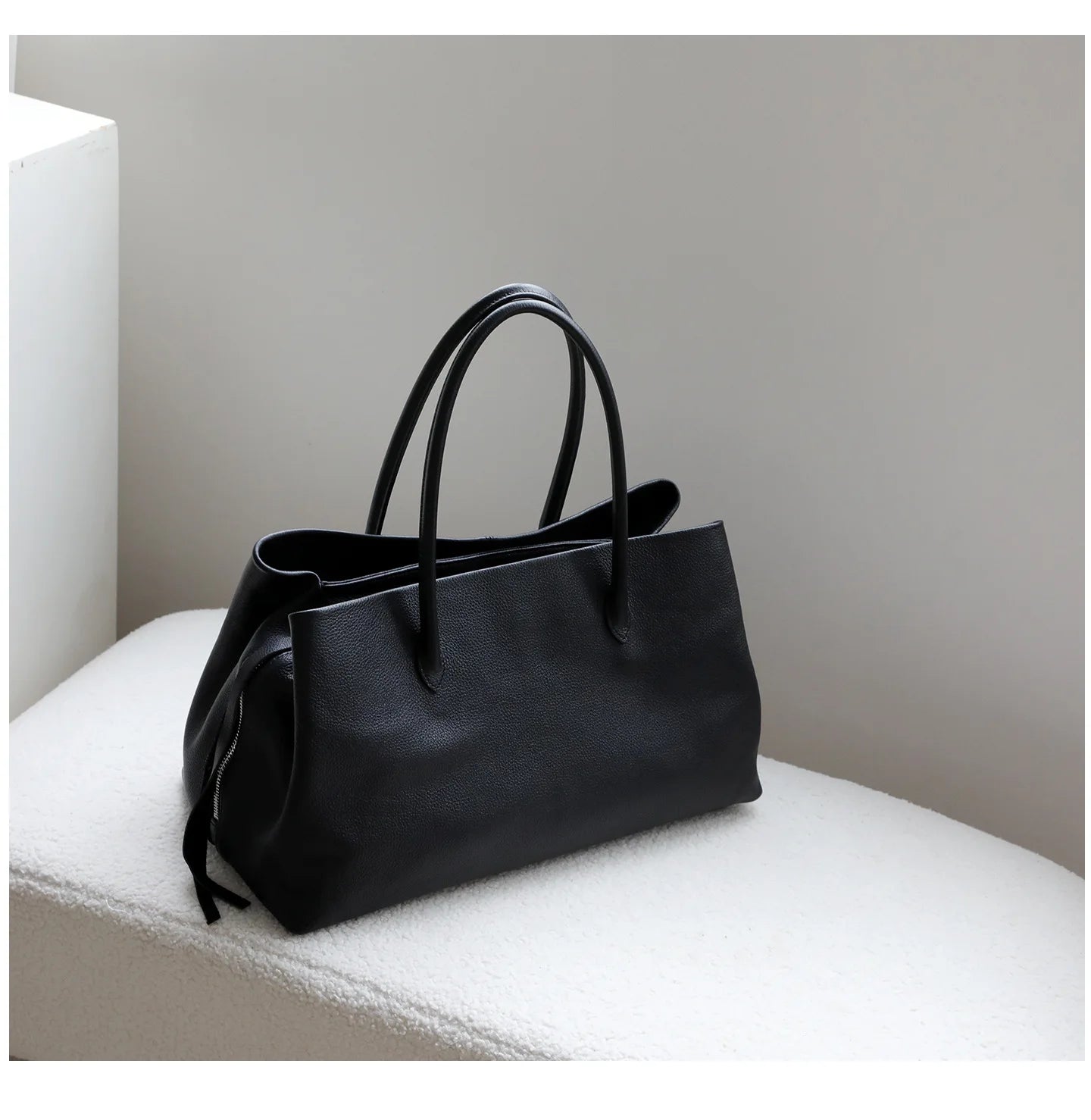 Apricot Suede Multi-Layer Tote - Large Commuter Handbag