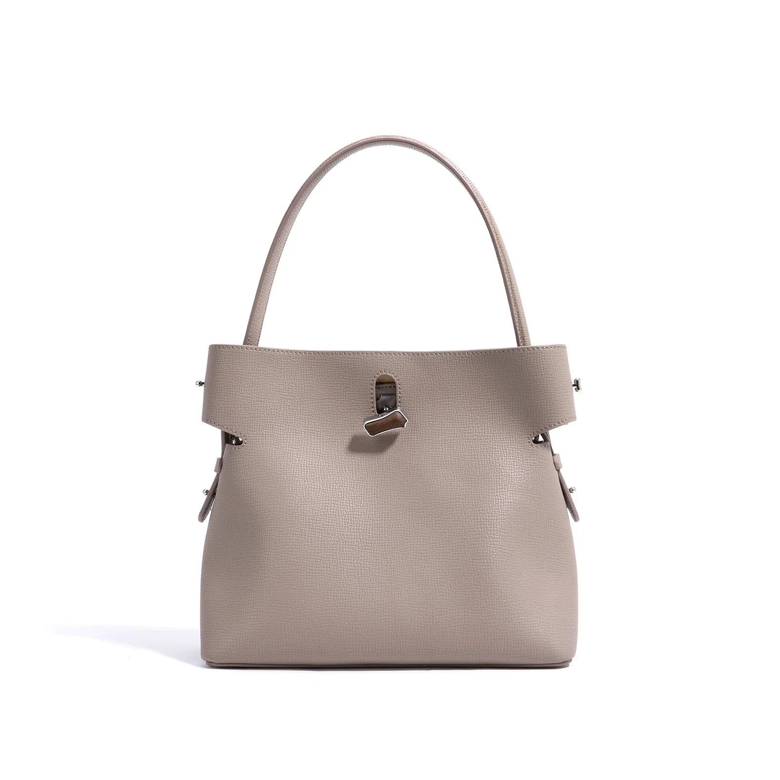 Beige Epsom Leather Bucket Tote 2026