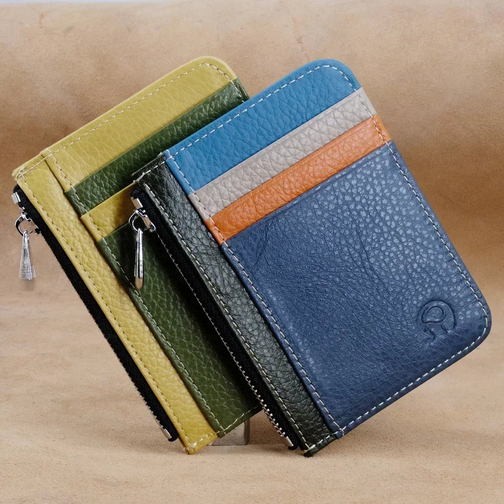 Textured Zip Card Holder - Multicolor