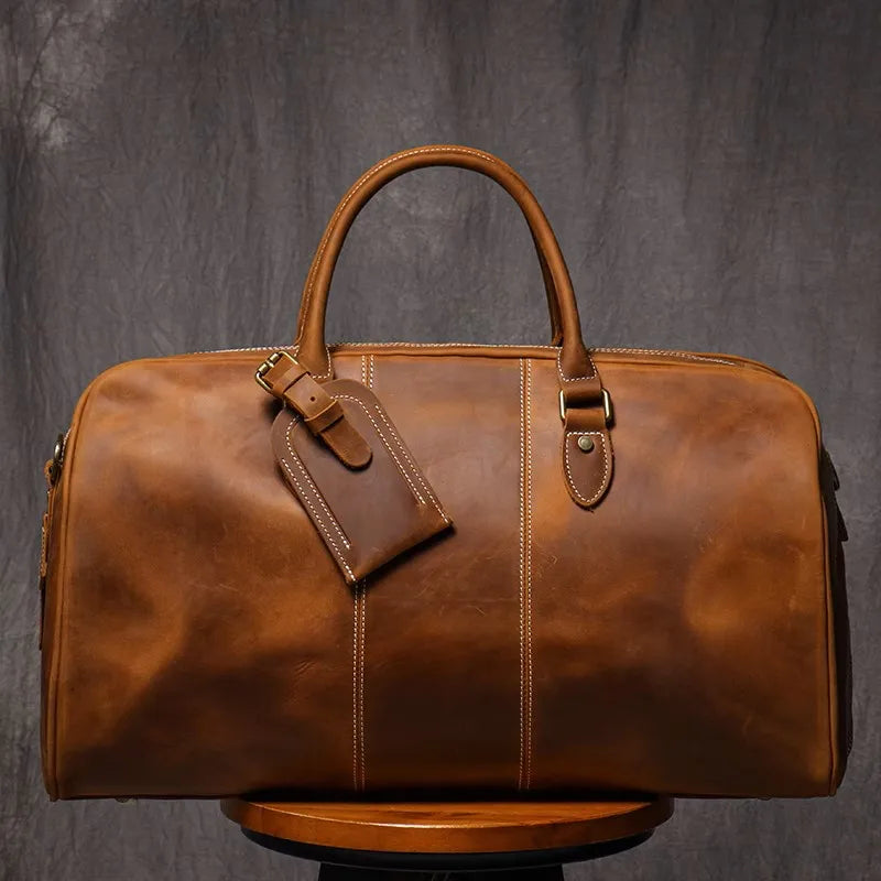 Leather Travel Tote with 14-Inch Laptop Compartment