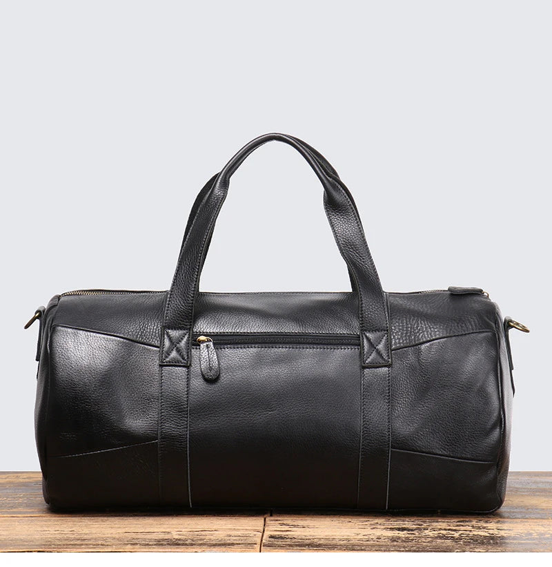 Leather Duffel Bag – Vintage Weekender Travel & Gym Tote