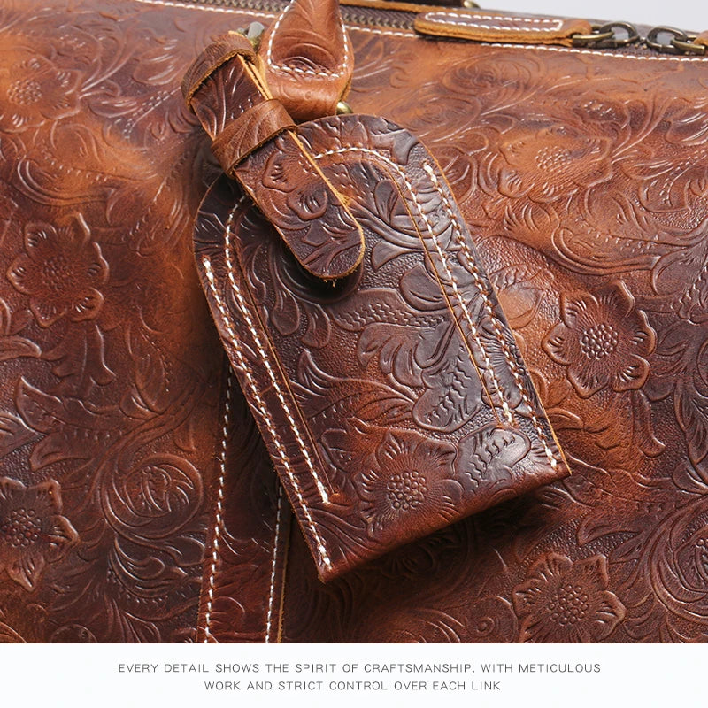 Leather Travel Duffel Bag – Large Capacity Weekend Gym Bag