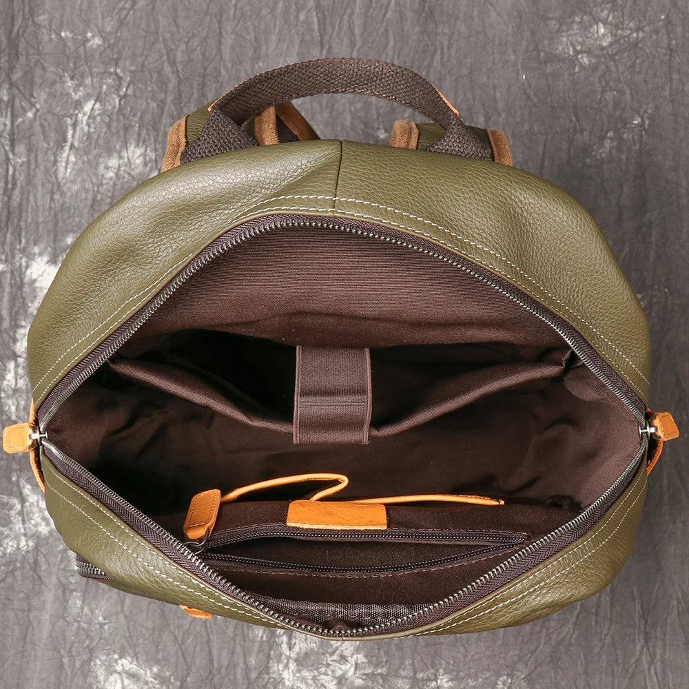 Leather Backpack with Laptop Compartment - 15 Inch Travel Bag