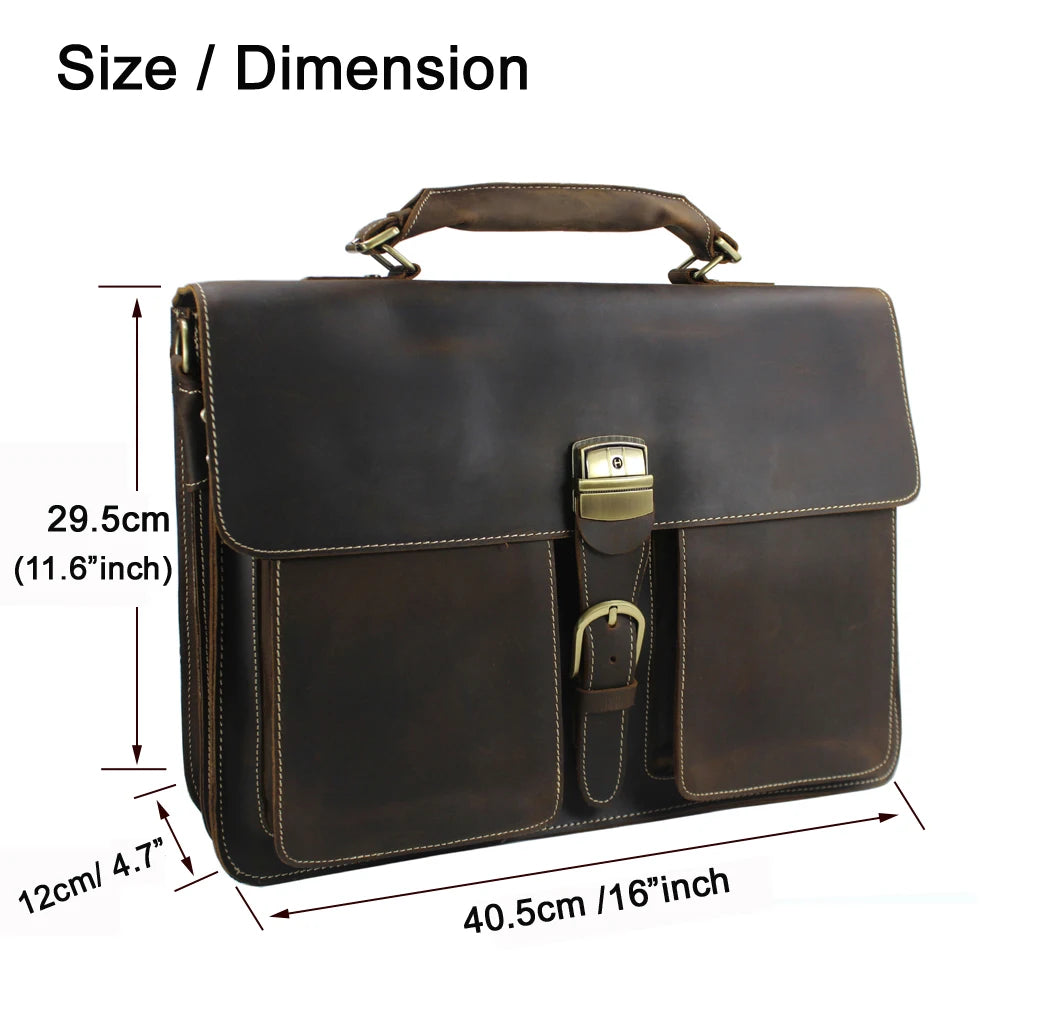 Leather Briefcase 15.6 Inch – Men's Laptop Bag