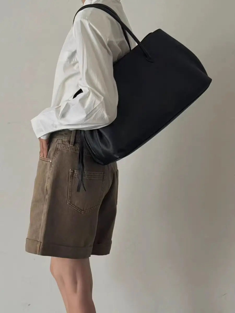 Apricot Suede Multi-Layer Tote - Large Commuter Handbag