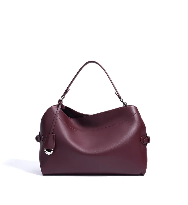 Beige Split Leather Business Tote | KQ Premium