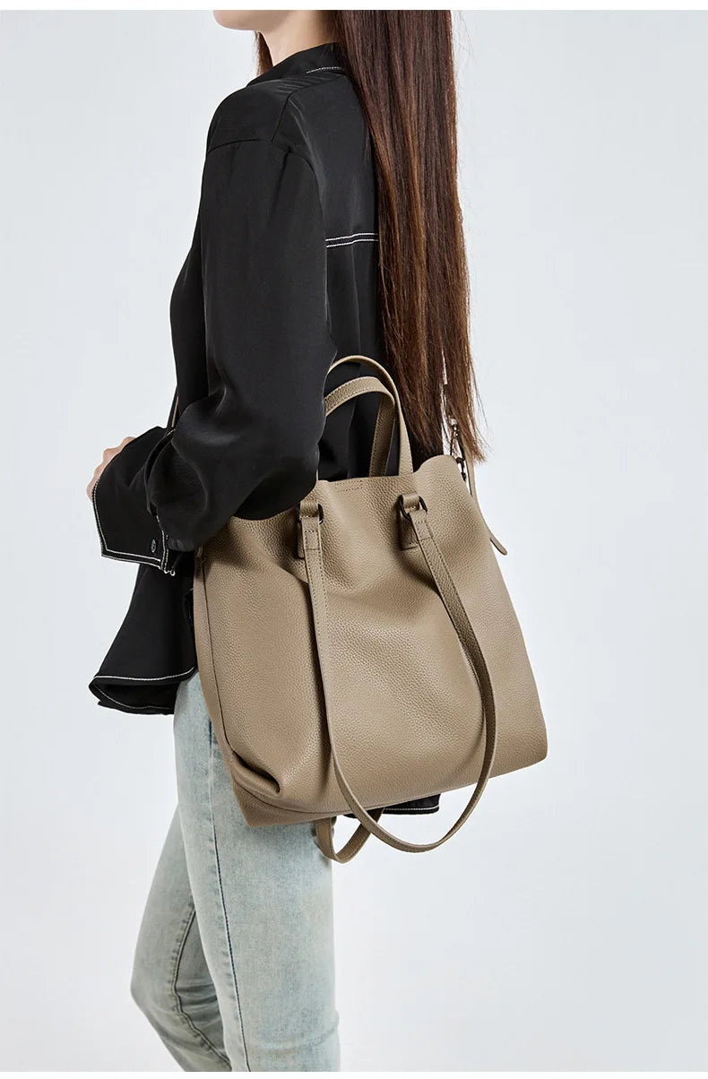 Black Cowhide Travel Tote - Large Capacity | KQ Premium