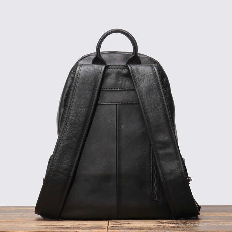 Leather Backpack with Laptop Compartment