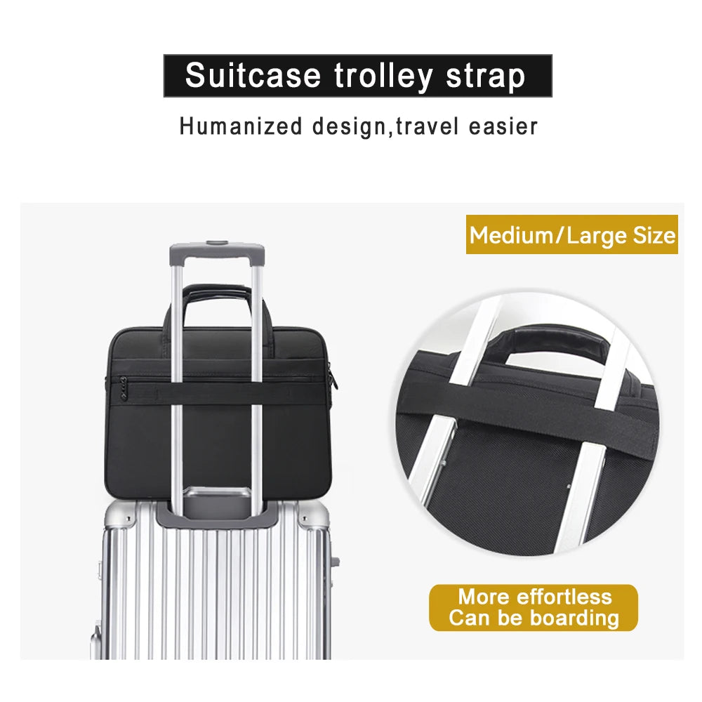 Canvas Laptop Briefcase – Men's Business Bag 15.6" to 19" Large