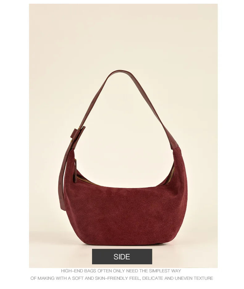 Adjustable Strap Hobo - Camel Coffee Suede