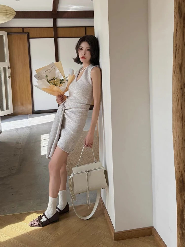 Beige Calfskin Tote Bag for Women