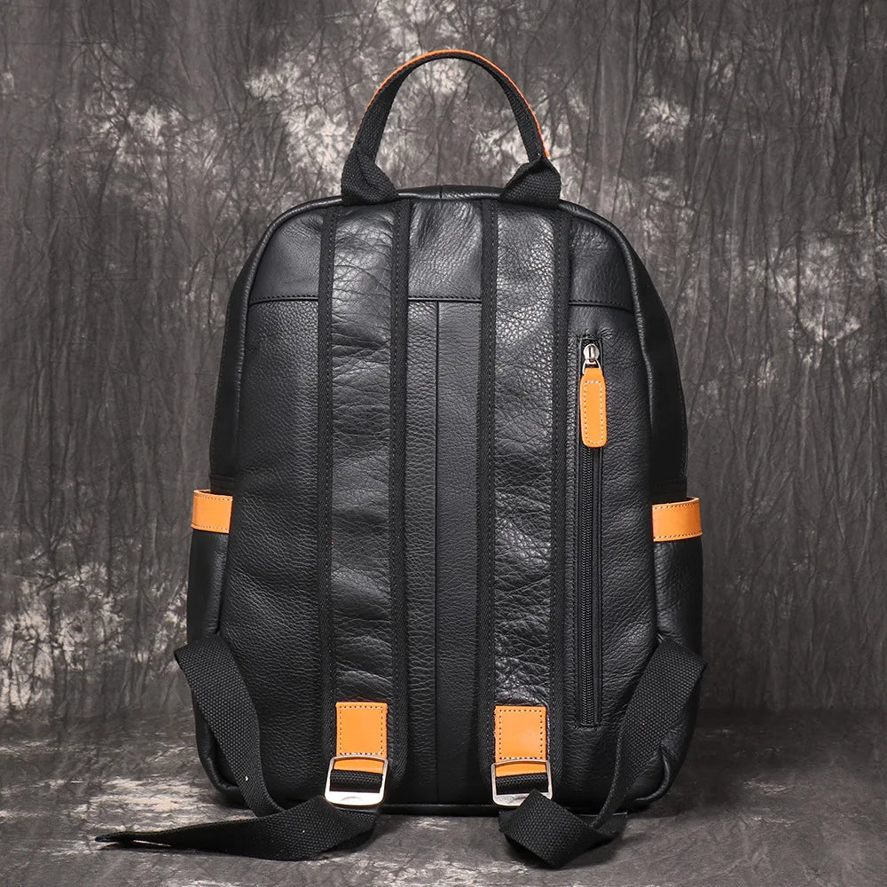Leather Backpack with Laptop Compartment - 15 Inch Travel Bag