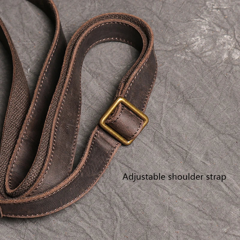 Leather Crossbody Bag – Compact Messenger with Adjustable Strap