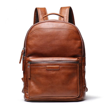Leather Backpack with Laptop Compartment - Travel & Work