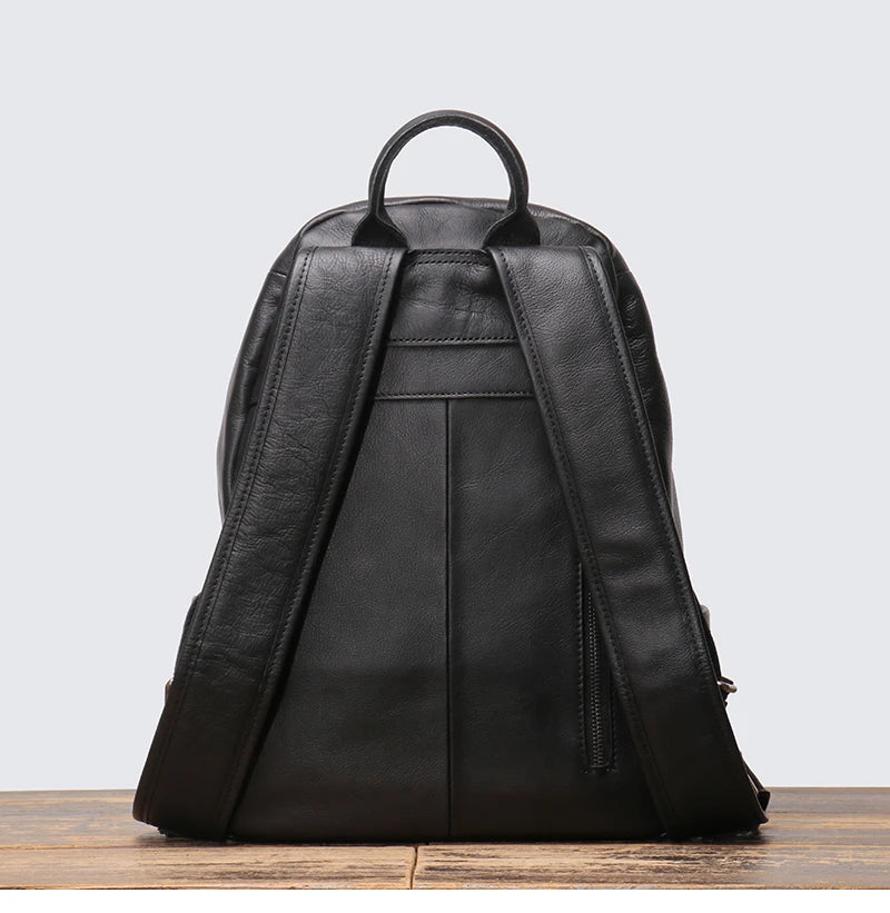 Leather Backpack with Laptop Compartment