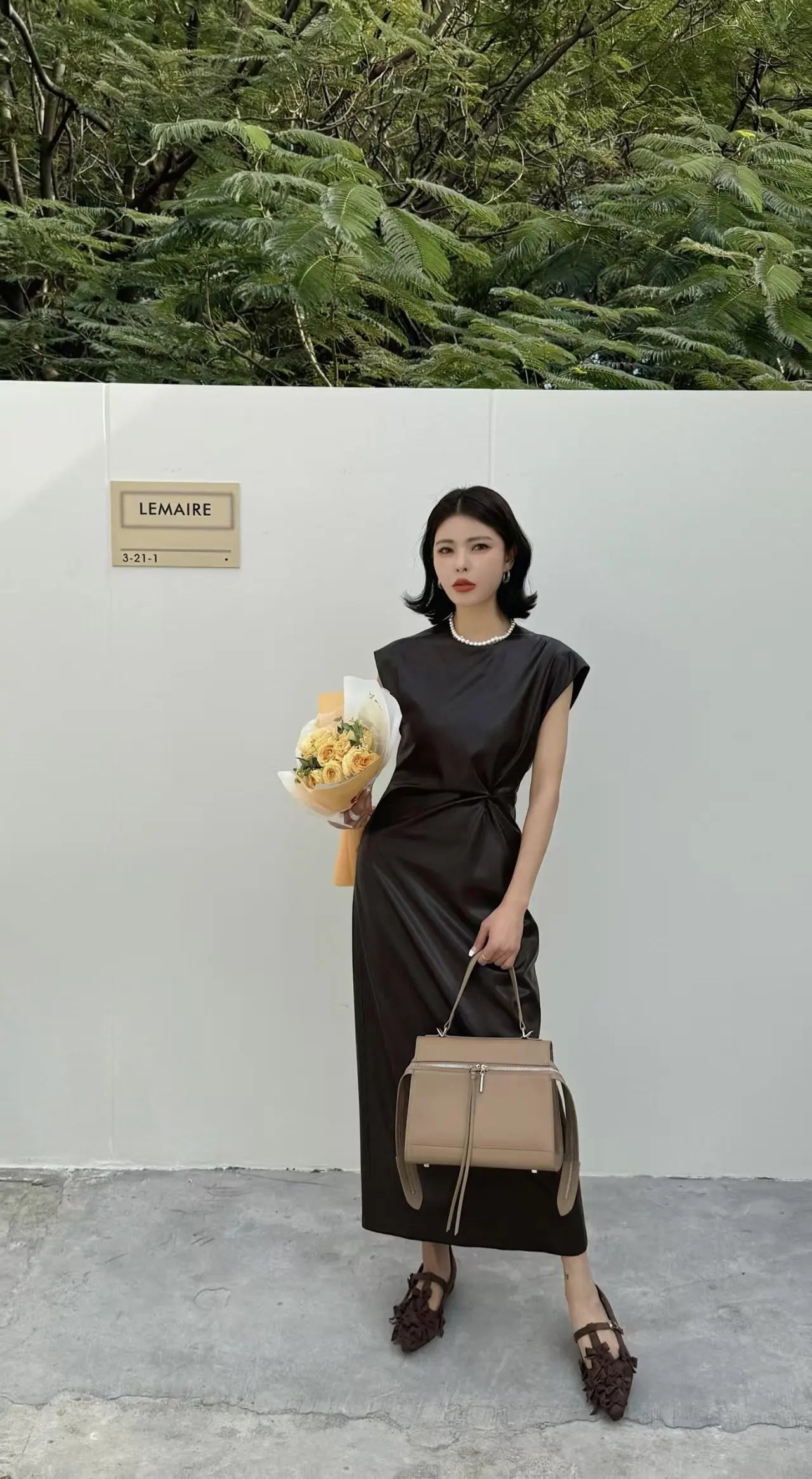 Beige Calfskin Tote Bag for Women