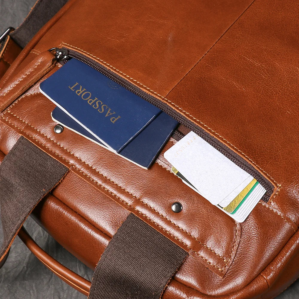 Leather Backpack 15 Inch Laptop - Full Grain Cowhide Travel Bag