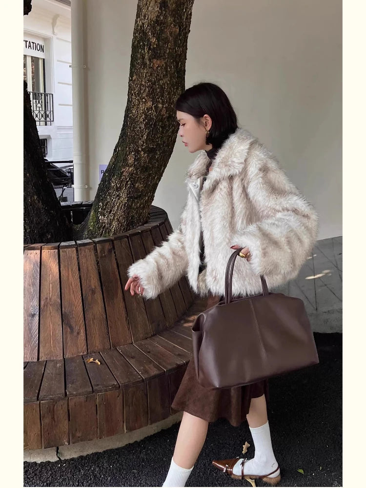 Black Coffee Cloud Tote - Cowhide Travel Handbag